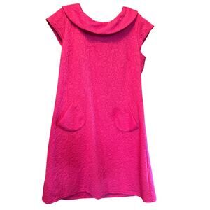 R104 Madison Leigh 16 22" PTP Pink Paisley Hot Pink Cowl Neck Dress R0000104